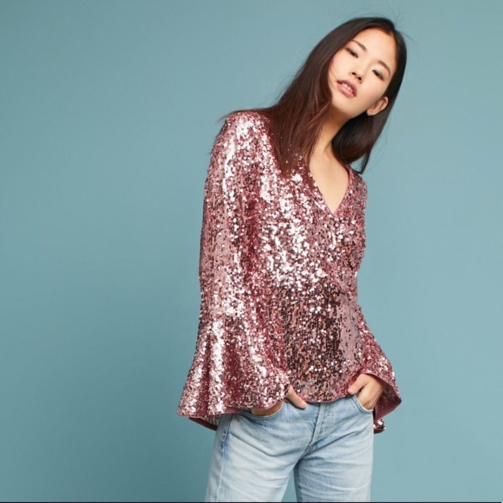 Pink Sequined Top